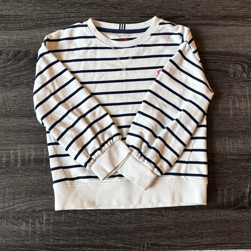 ❤️2/$30❤️ Joules Striped Kids Light Sweatshirt - Navy and White